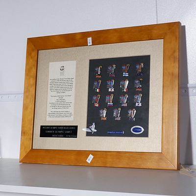 Framed Sydney 2000 Olympic Historic Olympic Torch Relay Series 16 Pin Set - Limited Edition 724 / 2500