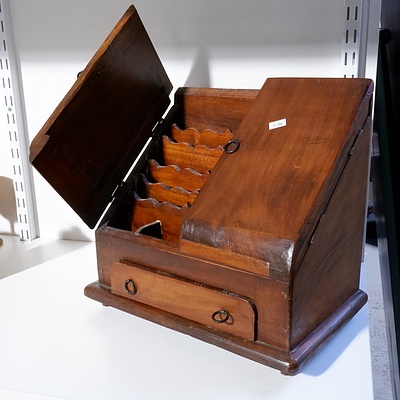 Vintage Teak Desktop Organiser Cabinet