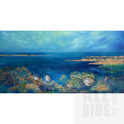 Tanya Nelipa (born 1956), Turquoise Waters 2014, Mixed Media on Canvas