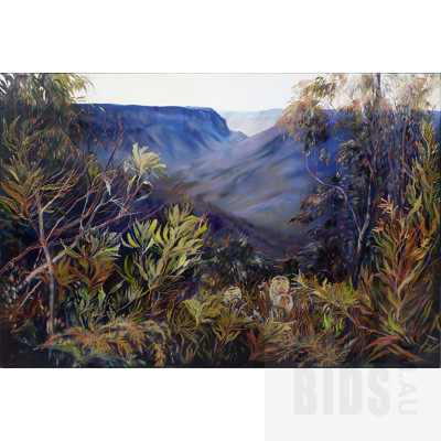 Tanya Nelipa (born 1956), Distant Gorge, Oil on Canvas