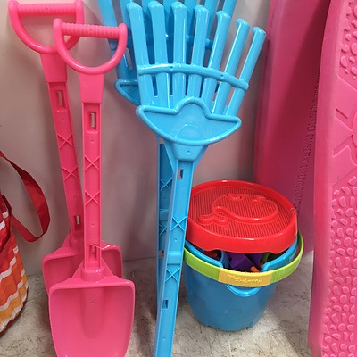 Assorted Beach Toys And Leisure Equipment