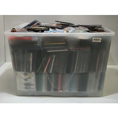 Large Tub Of Assorted And Loose CDs & DVDs