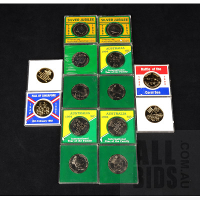 Collection of Fourteen Australian Commemorative Coins and Tokens