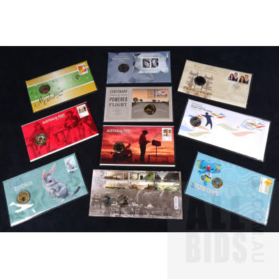 Collection of Ten First Day Covers with Coins Including: Diamond Jubilee, Christmas and More