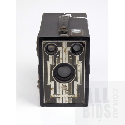 Antique Kodak Brownie Six-16 and Junior Brownie Six-20 Cameras (2)