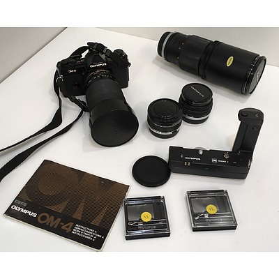 Olympus OM4 SLR Camera And Lenses