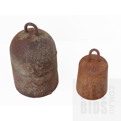 Two Vintage Cast Irons Weights for Chaff Cutters