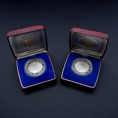 Two Boxed RAM XII Commonwealth Games Brisbane 1982 Sterling Silver $10 Proof Coins