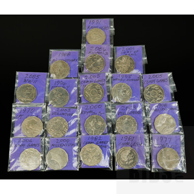 Collection of Twenty Three Commemorative 50c pieces Including: Jubilee, Millennium, CPT. Cook and More