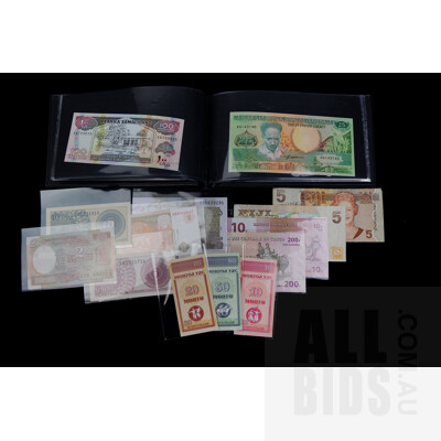 Banknote Book with International Banknotes From: Fiji, Pakistan, Egypt, French and More