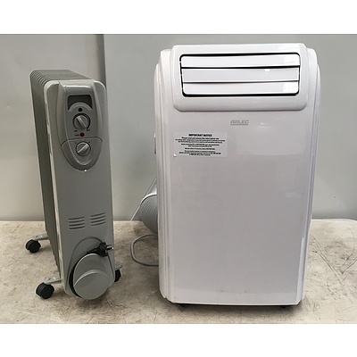 Airlec Portable Air Conditioner And Anko Portable Oil Filled Column Heater
