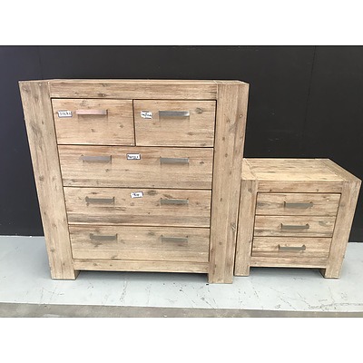 Tallboy and Side Table BEdroom Set