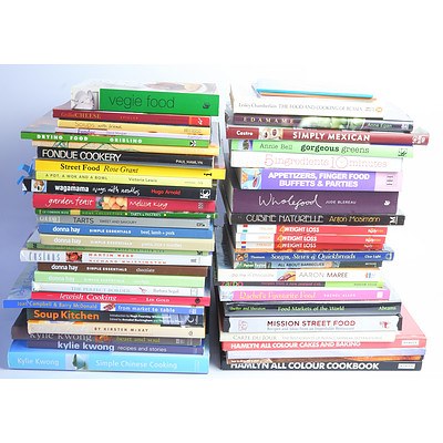 Approximately 50 Cook Books, Mix of Hardcover and Paperback Including Donna Hay,  Kylie Kwong and More