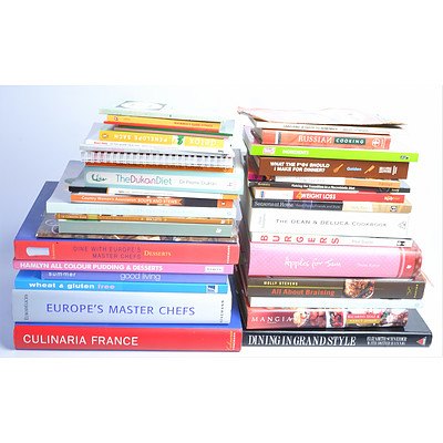 Approximately 35 Cook Books, Mix of Hardcover and Paperback Including Culinaria France, Europe's Master Chefs  and More