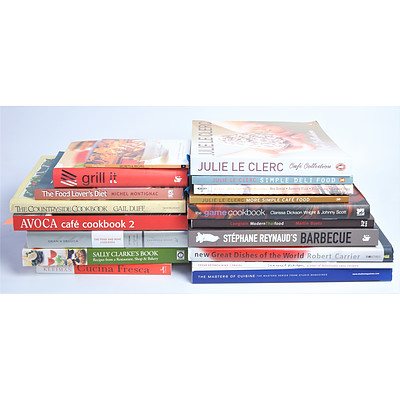 Approximately 15 Cook Books, Mix of Hardcover and Paperback Including Dean and Deluca, Robert Carrier and More