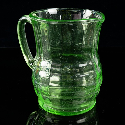 Vintage Uranium Glass Lemonade Jug