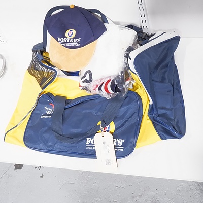 Collectible Fosters Sydney Olympics 2000 Collectors Bag including Australian Flag and Cap