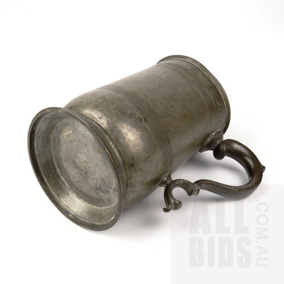 Antique Victorian Pewter Tankard by James Yates