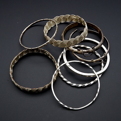 Eight Sterling Silver Bracelets, 144g