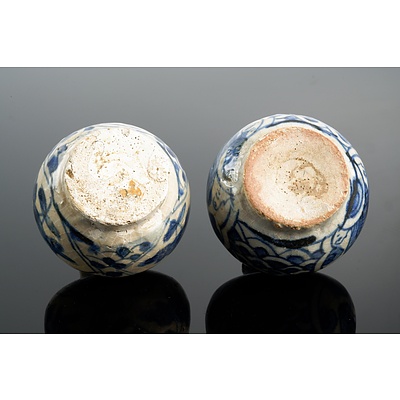 Two Chinese Late Ming Swatow Ware Blue and White Jarlets, Circa 16th-17th Century
