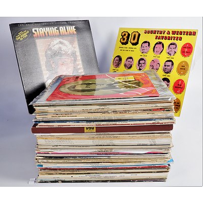Quantity of Approximately 50 Vinyl LP Records Including Col Elliot, Chad Morgan, Elvis and More