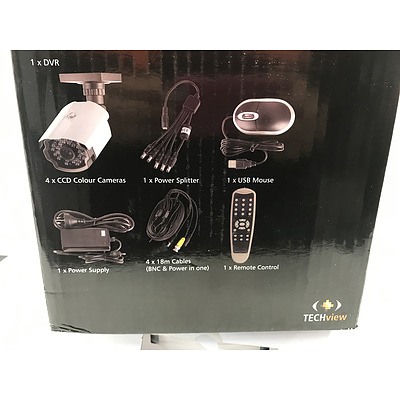 Tech View 8 Channel DVR Kit With 4 High Resolution 700 TV Line Cameras
