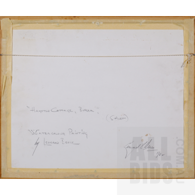 Leonard Bence (born 1923), Three Watercolours: Seven Hills Cellars, South Australia; Hampton Cottage, Burra 1982 & The Storeman's Residence, Old Burra Copper Mines, South Australia, each approx. 20 x 28 cm (3)