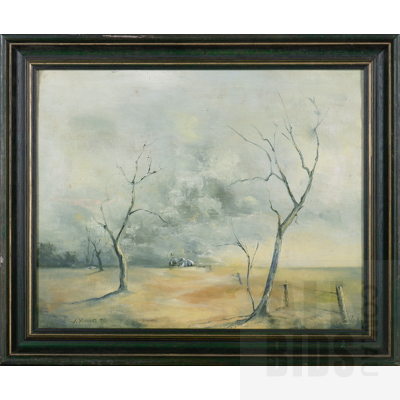 Two Australian Landscape Oil Paintings: Signed A. L. Williams & J. Young, largest 39 x 44 cm (2)
