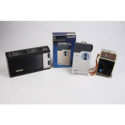 Three Vintage Transistor Radios - including Philips and HMV (3)
