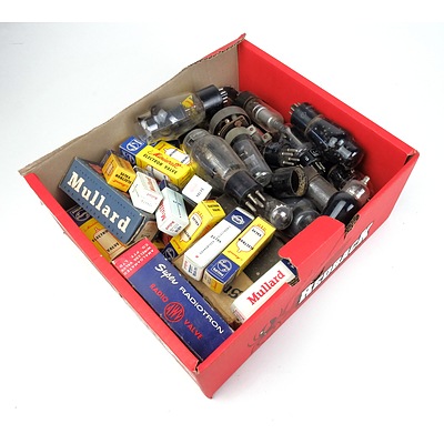 Large Selection (Approx 90) Assorted Vintage Boxed and Unboxed Radio/Audio Valves including Mullard, AWA and Philips