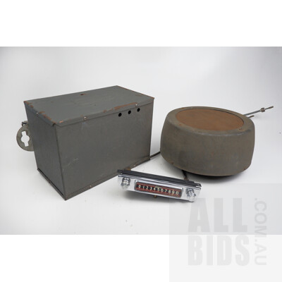 Antique Tasma Car Radio Set - Head Unit, Tuner Box and Speaker
