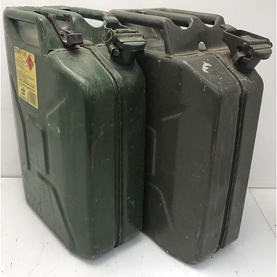 20L Metal Fuel Containers -Lot Of Two