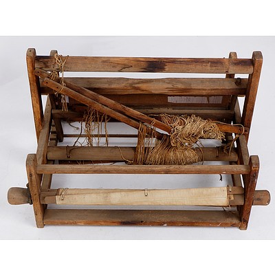 Vintage Bench Top Weaving Loom with Accessories