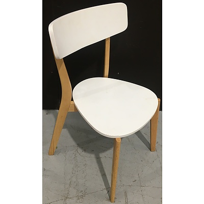 6  White Movex Sven Dining Chairs
