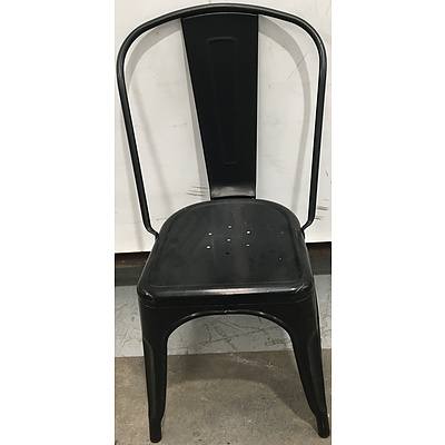 6 Black Replica Tolix Dining Chairs