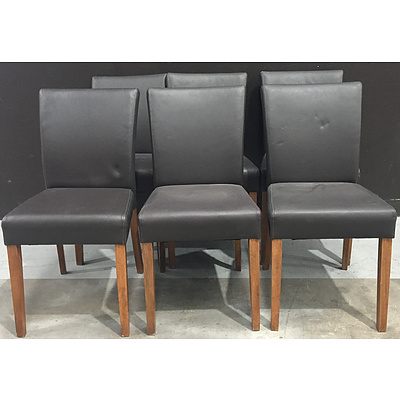 Dixie Cummins Faux Leather Dining Chairs - Lot Of Six