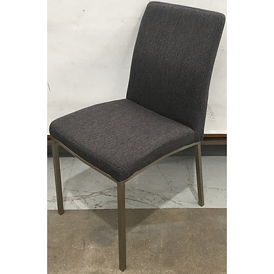 Freedom Furniture Grey Fabric Dining Chairs - Lot Of Six