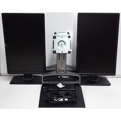Dell P2213t 22 Inch Widescreen LCD Monitor & Dell PROX2 E-Port Docking Station - Lot of Two