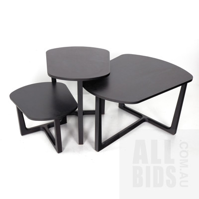 Three Tridente Nesting Tables Designed by Emmanuel Gallina
