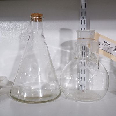 Two Vintage Laboratory Glass Vessels