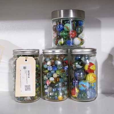 Four Jars of Vintage Marbles (4)