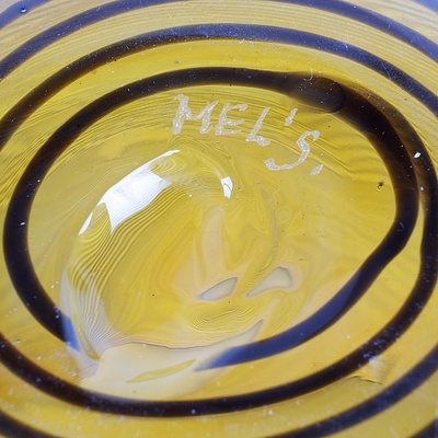 Attractive Studio Swirl Glass Vase - Signed to Base Mel's
