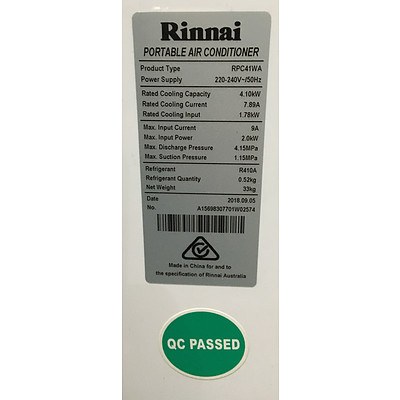 Rinnai Portable Air Conditioner and Assorted Parts