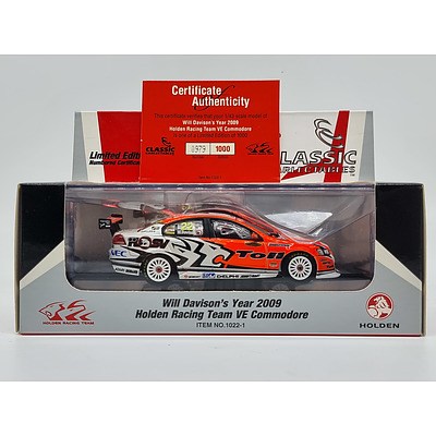 Classic Carlectables 2009 Holden VE Commodore Toll HRT Will Davidson 979/1000 1:43 Scale Model Car