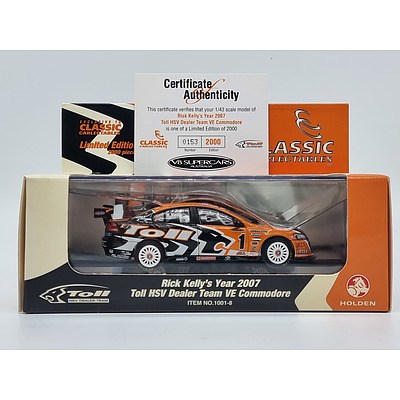 Classic Carlectables 2007 Holden VE Commodore HRT Toll Rick Kelly 153/2000 1:43 Scale Model Car