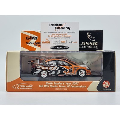 Classic Carlectables 2007 Holden VE Commodore HSV Dealer Team Toll Garth Tander 1959/2000 1:43 Scale Model Car