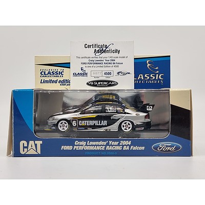 Classic Carlectables 2004 Ford BA Falcon Ford Performance Racing Caterpillar Craig Lowndes 877/4500 1:43 Scale Model Car