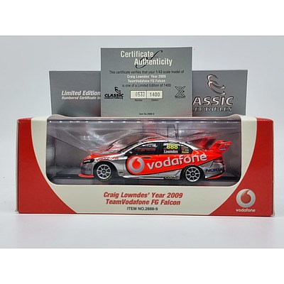 Classic Carlectables 2009 Ford FG Falcon TeamVodafone Craig Lowndes 533/1400 1:43 Scale Model Car