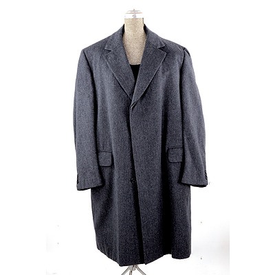 Dark Grey Aquascutum Pure Wool Overcoat