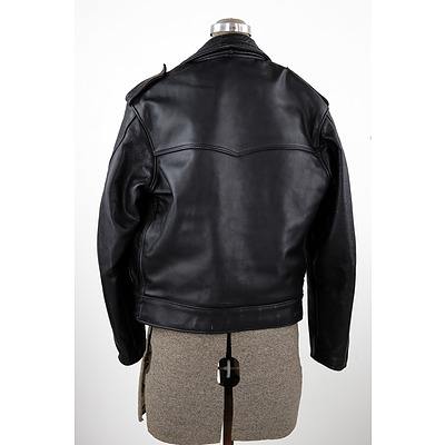 Australian Made Black Leather Biker Jacket